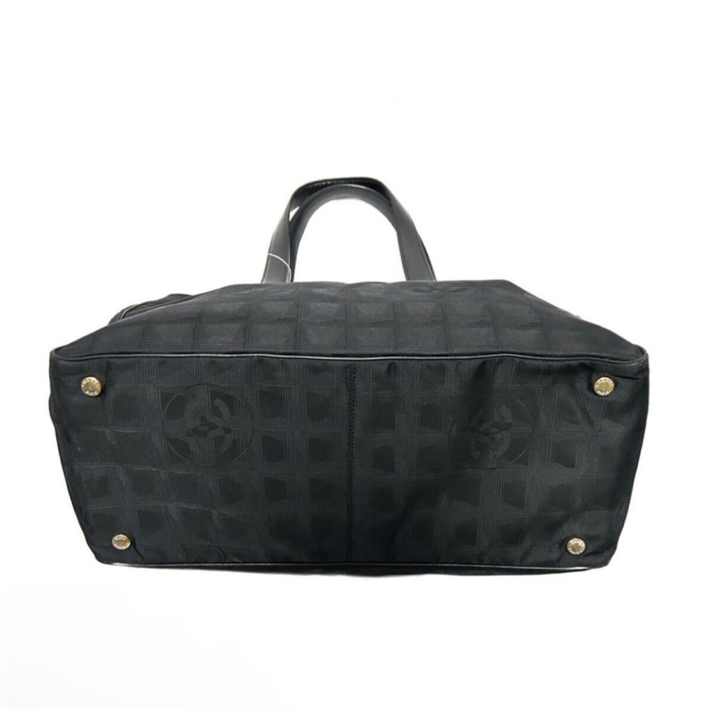 CHANEL Travel Line Tote PM Black Nylon Jacquard CC Logo - Picture 3 of 14